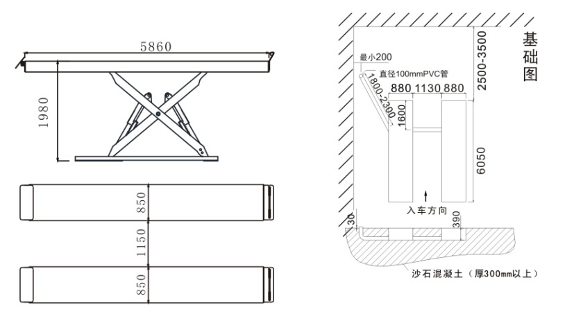 SHL-Y-J-10T Scissor Lift for Heavy Truck